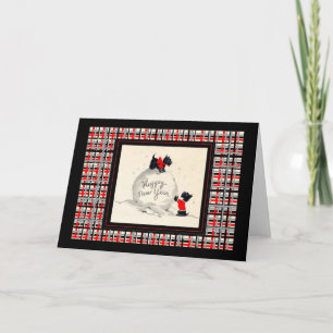 Scottie Dog Happy New Year Note card
