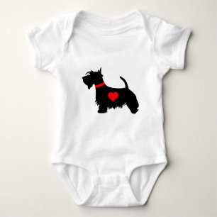 Scottie dog heart baby creeper / grow