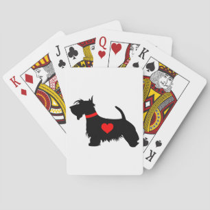 Scottie dog heart playing cards