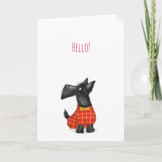 Scottie dog hello card (Front)