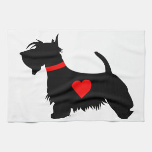 Scottie dog kitchen towel