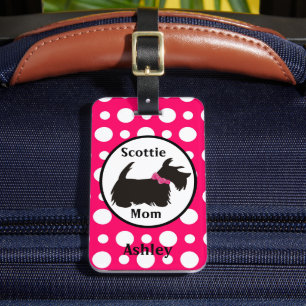 Scottie dog Luggage tag, Scottie mum luggage  Tag