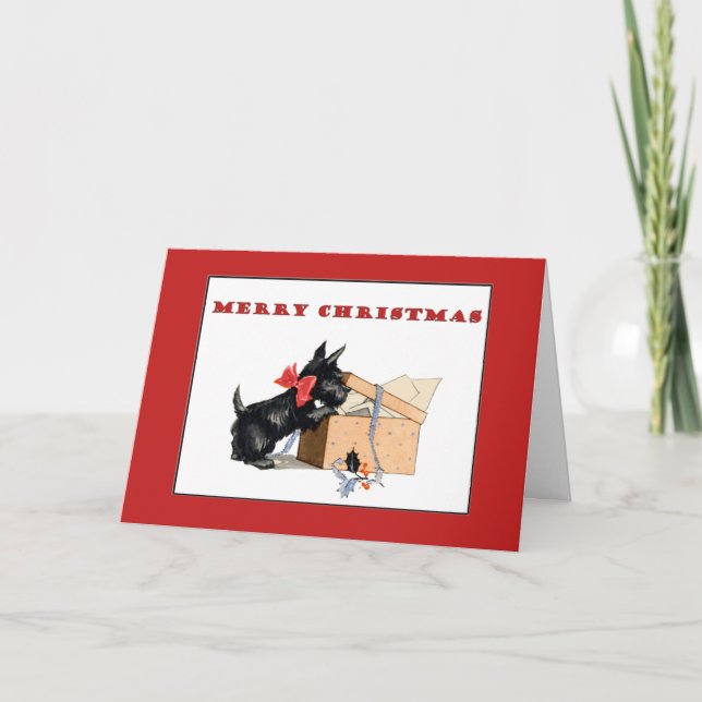 Scottie Dog Merry Christmas card (Front)
