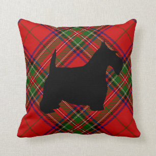 Scottie Dog on Plaid Cushion