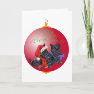 Scottie Dog Ornament Holiday Card