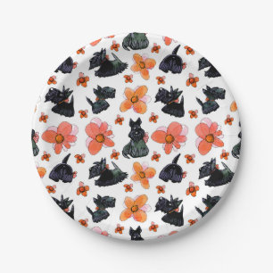 Scottie dog paper plates
