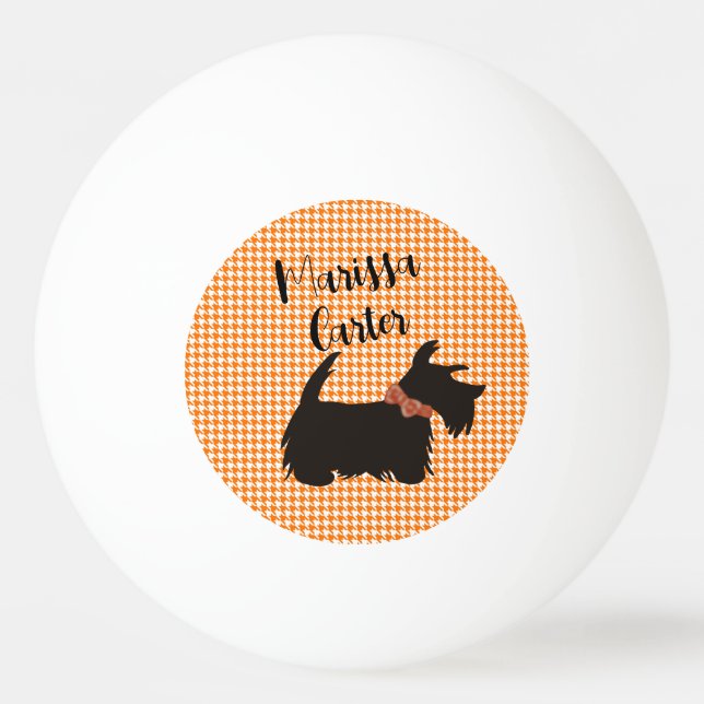 Scottie dog Ping pong ball, Personalised ball (Front)