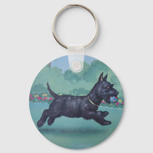Scottie Dog Playing Ball Key Ring