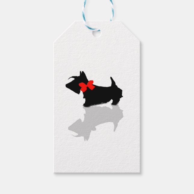 Scottie Dog Red Bow Tag (Front)