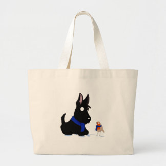 Scottie Dog & Robin Large Tote Bag