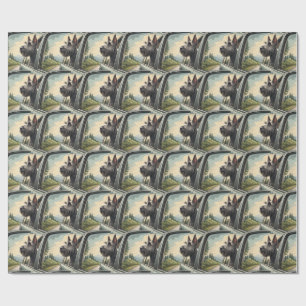 Scottie Dog Scenic Road Trip Gift Wrap