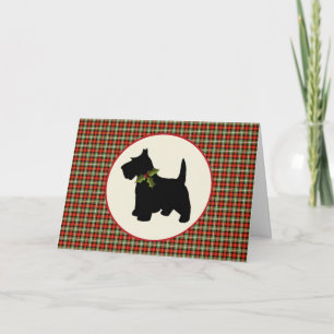 Scottie Dog Scotch Plaid Christmas Holiday Card