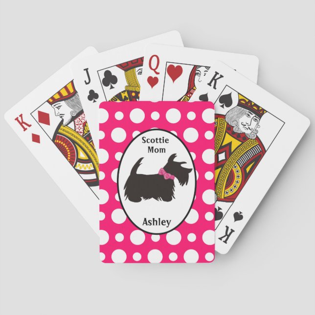 Scottie dog, Scottish terrier mum playing cards (Back)