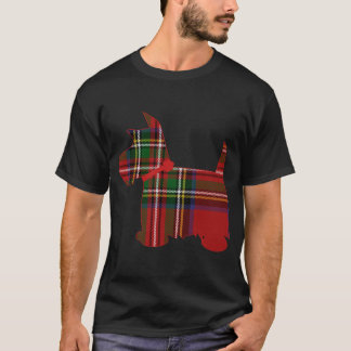 Scottie Dog Scottish Terrier Royal Stewart Tartan  T-Shirt