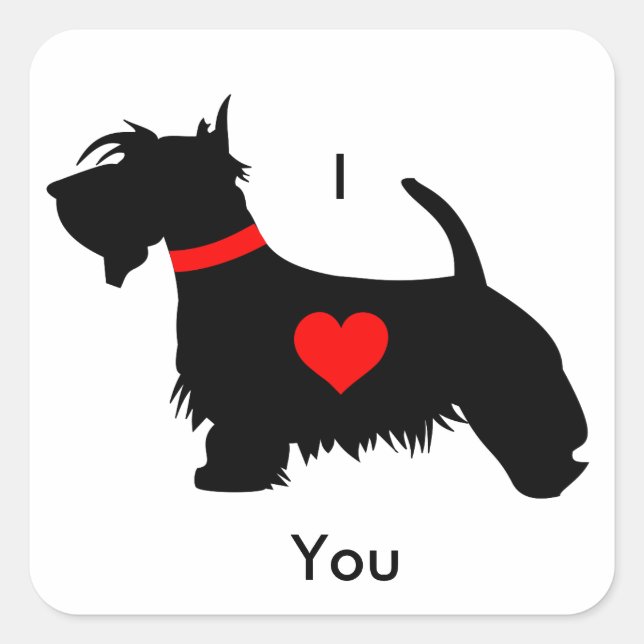 Scottie dog stickers - I love you (Front)