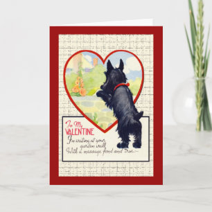 Scottie dog Valentine Scottish Terrier Holiday Card