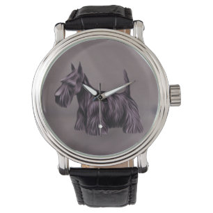 Scottie Dog Vintage Leather Strap Watch