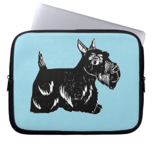 Scottie Dog with Blue Laptop Sleeve