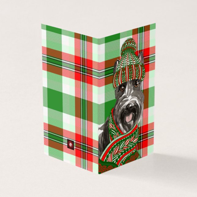 Scottie Dog with Red and Green Plaid Christmas (Outside)