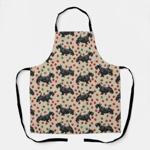 Scottie Dog with Scottish Tartan Paw Prints. Apron
