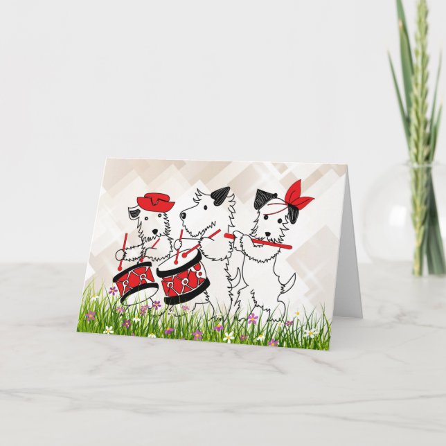 Scottie Dogs Band, cute and cuddly Card (Front)