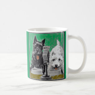 Scottie dogs Blackie and Whitie on the radio Coffee Mug