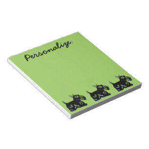Scottie Dogs Earthy Green Personalised Notepad
