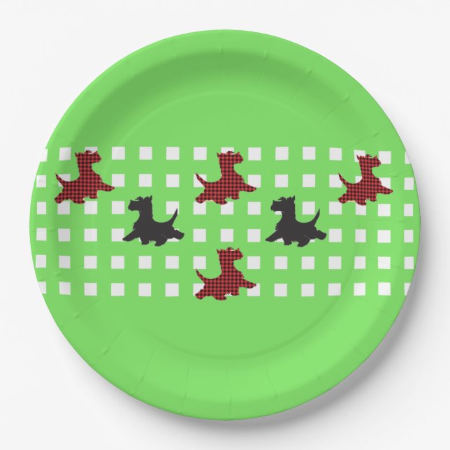 Scottie Dogs Paper Plate (Front)