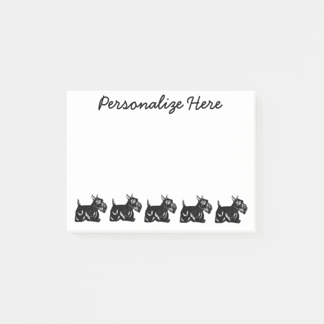 Scottie Dogs Personalised Post-it® Notes 4 x 3 (Front)