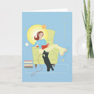 Scottie Gal Reading - Greeting Card