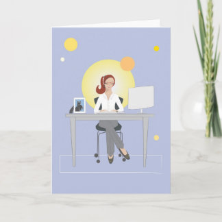 Scottie Gal Working - Greeting Card