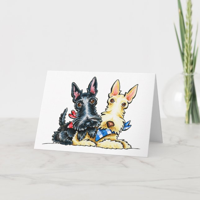 Scottie Gingham Cuties Card (Front)