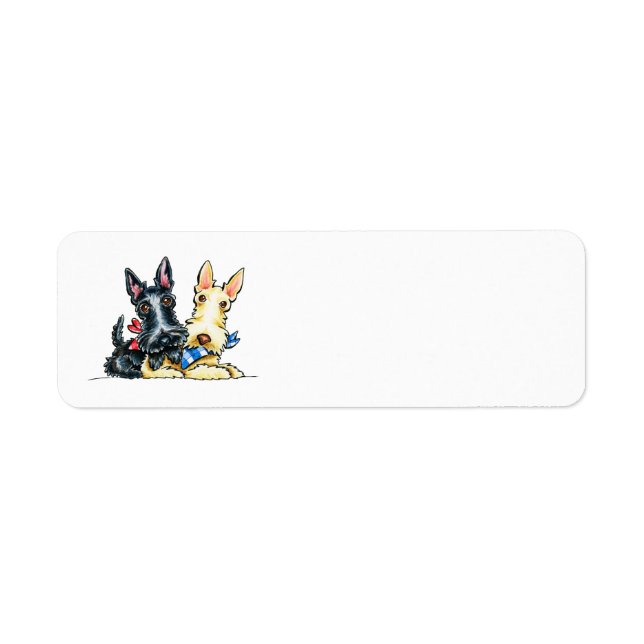 Scottie Gingham Cuties Return Address Label (Front)