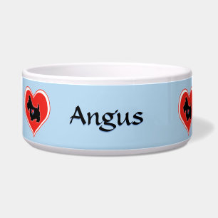 Scottie Heart Personalised Dog Bowl