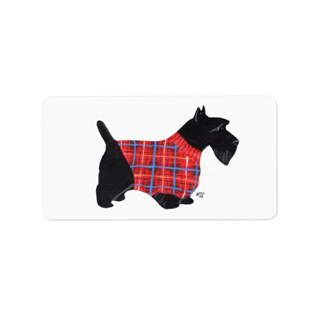 Scottie in a Sweater Stickers! Label (Front)
