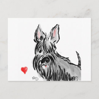 Scottie in love postcard