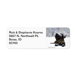 Scottie in Snow Return Address Label