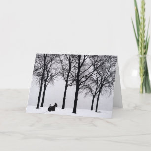 Scottie in Snowy Woods Holiday Card