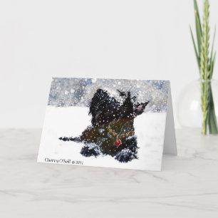 Scottie in the Snow Holiday Card