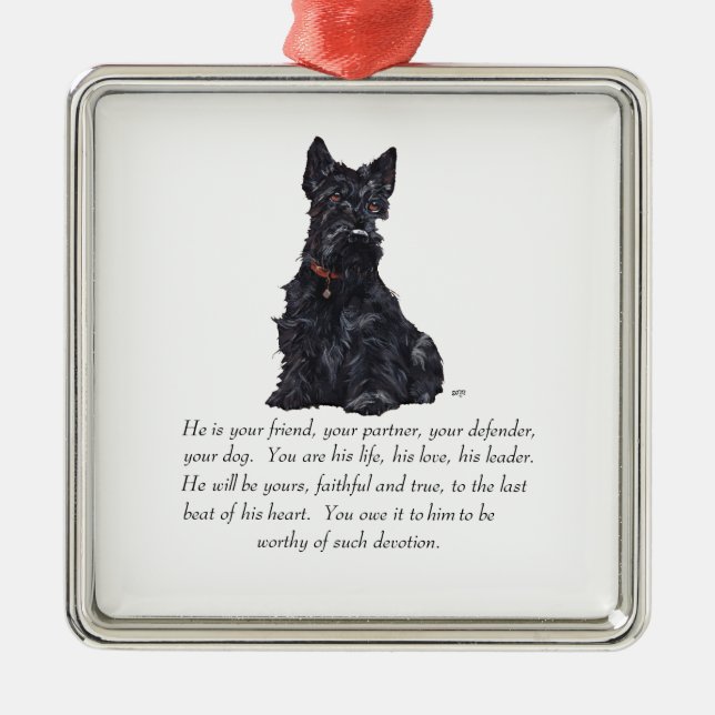 Scottie Keepsake Ornament - MALE (Front)