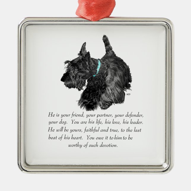 Scottie Keepsake Ornament - MALE (Front)