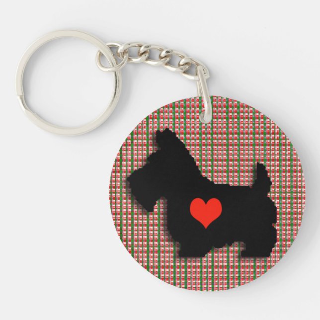 Scottie Love Heart Keychain (Front)