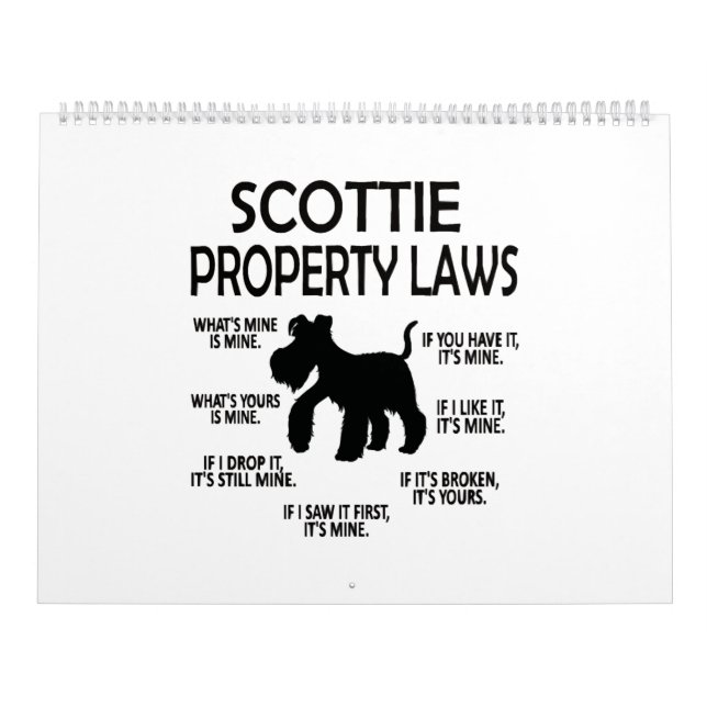 Scottie Lover Scottish Terrier Owner Scottie Mom Calendar (Cover)