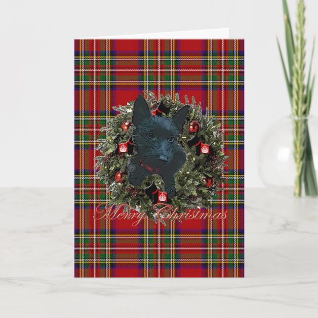 Scottie Merry Christmas Holiday Card (Front)