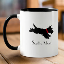 Scottie Mum Fun Vintage Dog Custom Name Red