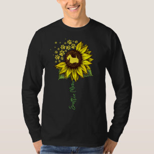 Scottie Mum Sunflower Scottish Terrier Dog Mum Mam T-Shirt