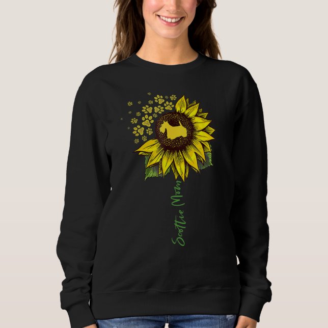 Scottie Mum Sunflower Scottish Terrier Gifts Dog M Sweatshirt (Front)