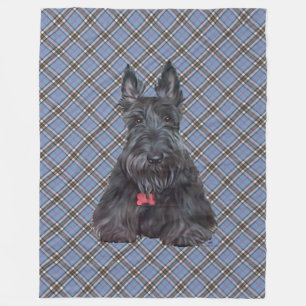 Scottie on Tartan Fleece Blanket