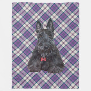 Scottie on Tartan Fleece Blanket