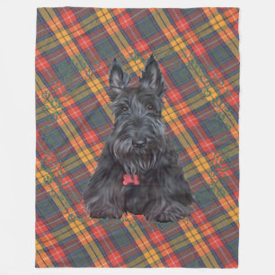 Scottie on Tartan Fleece Blanket